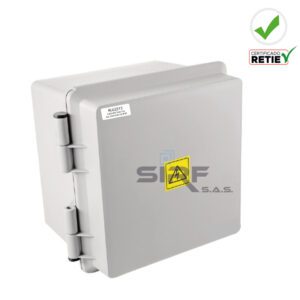 Gabinete plástico tapa gris 24x25x15 cm