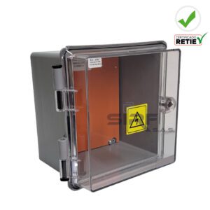 Gabinete plástico tapa transparente 24x25x18 cm