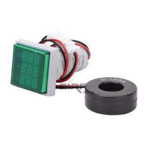 Indicador Amperímetro, Voltímetro, Frecuencímetro Verde